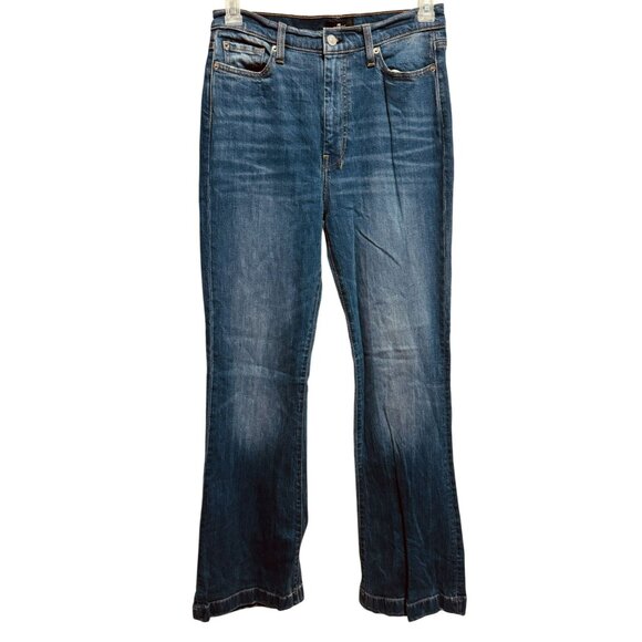 7 For All Mankind DOJO Ultra High Rise Flare Jean Women’s 30x35" Tall Preppy - Picture 1 of 8